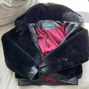 BLANK NYC bomber fur coat